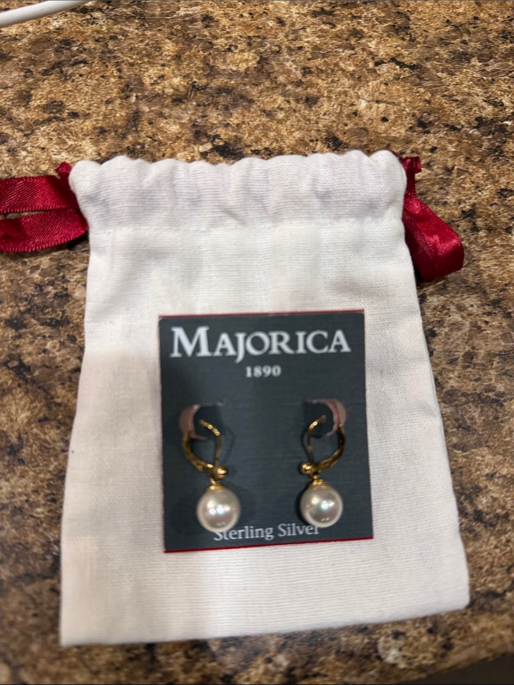 Majorica sterling silver earrings